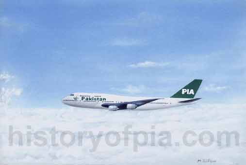 PIA Boeing 747-367 painting