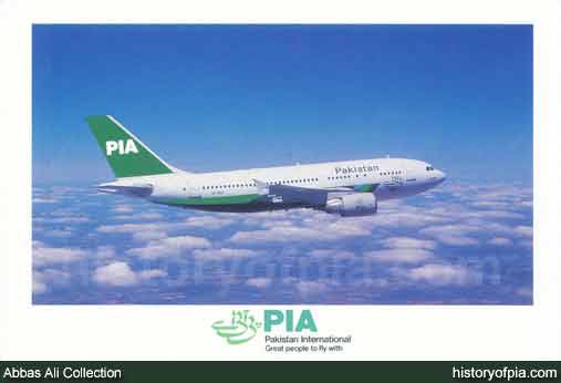 PIA Airbus A310-308 Postcard