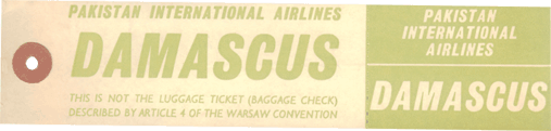 PIA Baggage Tag