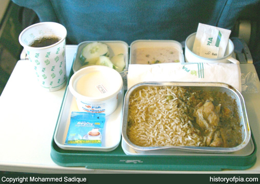 PIA Economy Class meal