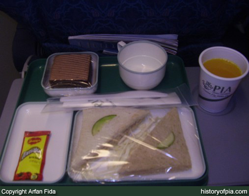 PIA Economy Class meal
