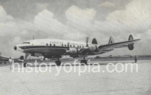 PIA Lockheed L-1049C Super Constellation postcard