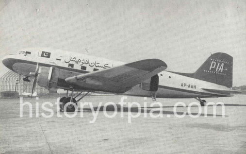 PIA Douglas C-47 Dakota postcard