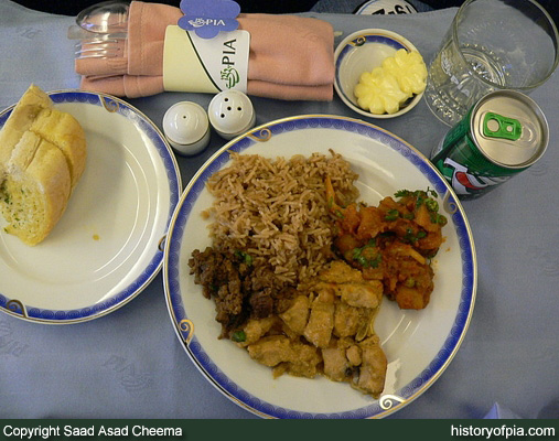 PIA Business Class meal