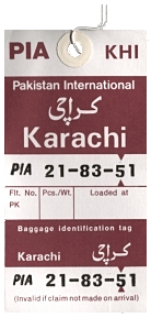 PIA Baggage Identification Tag