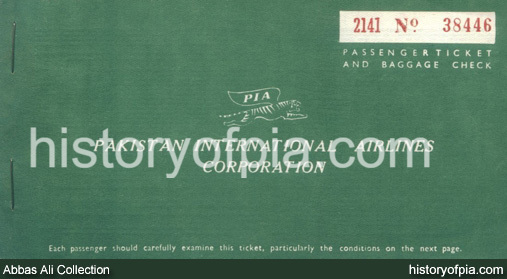 PIA Passenger Ticket