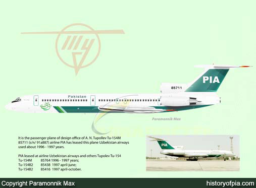PIA Tupolev Tu-154M Poster